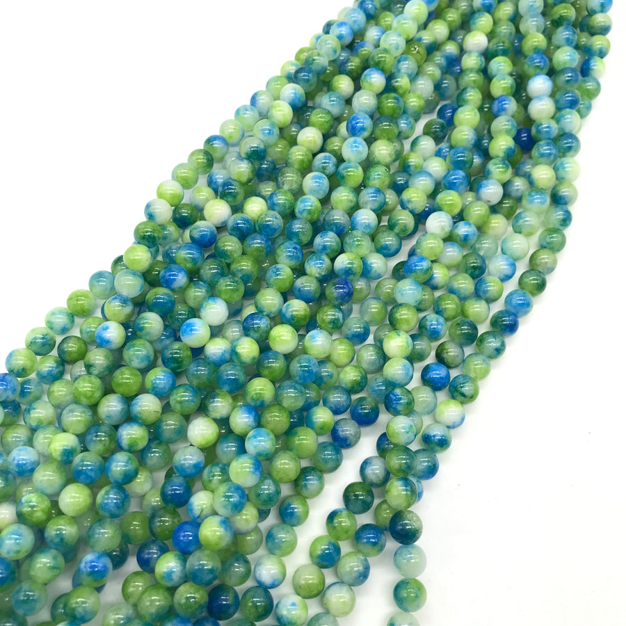 8 mm Muti-color Jade Loose Beads Stand