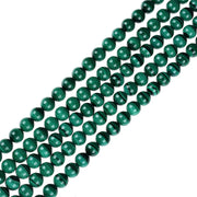 Runde Perlen aus natürlichem Malachit, 15,5 Zoll, poliert, Preis für 5 Stränge 