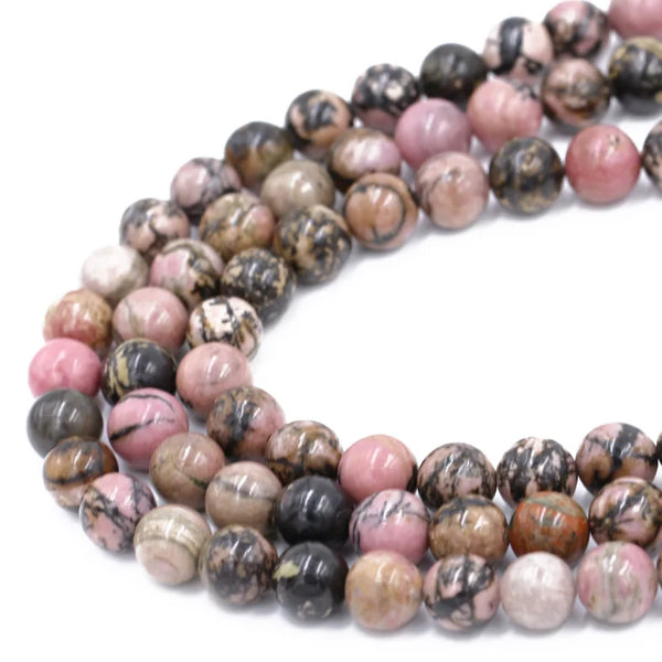 Natural Loose Gemstone Rhodonite Stone Beads 15.5 Inch Strand Price For 5 Strands