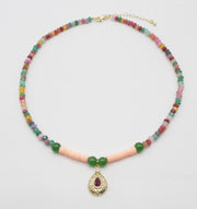 Bohemia Exotic Charm Attractive Gemstone Beads Necklace Price For 5 PCS GNK005