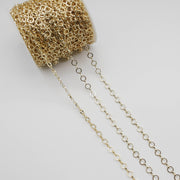 Corrente circular de latão de 7 mm com fio de espessura de 1 mm feito à mão banhado a ouro para design de joias