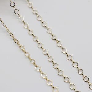 7MM Brass Circle Chain 1 mm Thickness Wire Hand Made Gold Plated For Jewelry Design