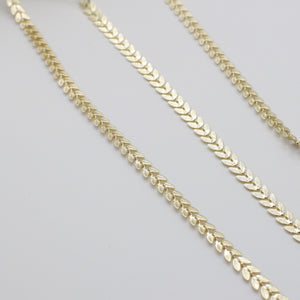 6 MM Width Brass Double Leaf Chain Gold Plated For Jewelry Design
