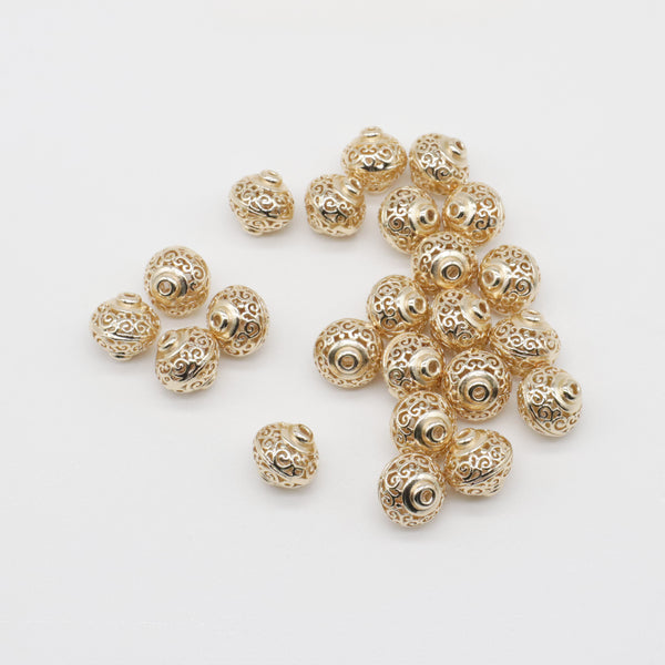 15mm Chinese Brass Lantern Hollow Beads With Hole Inside For Jewelry Findings