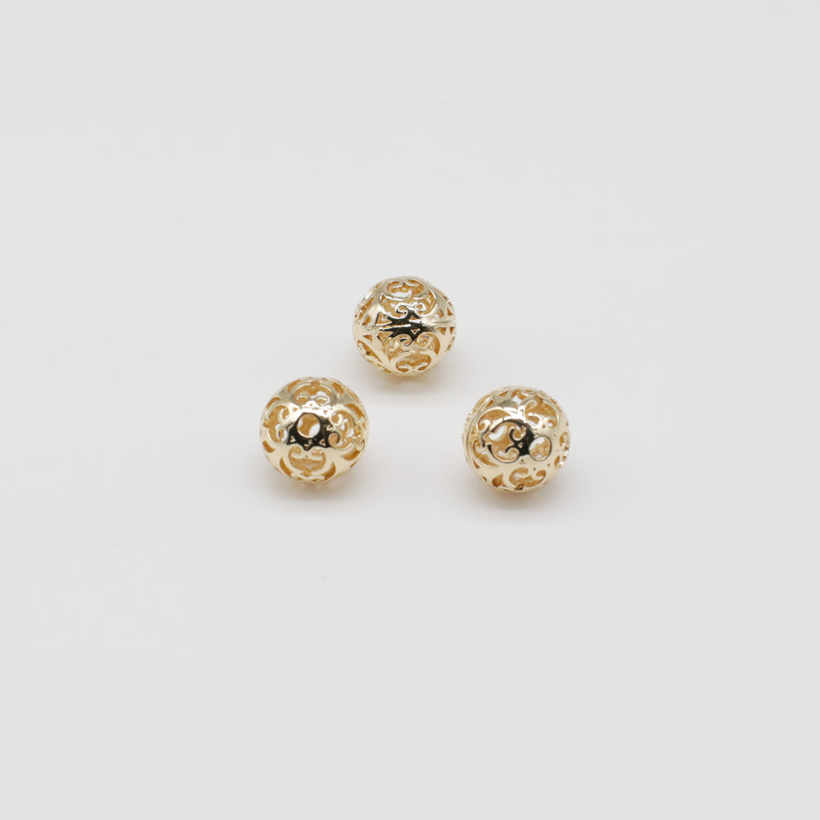 Grânulos ocos de bronze de 10 mm para o material ocidental do estilo da joia do verão