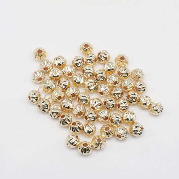 8 mm Brass Hollow and Pumpkin Beads For Summer Jewelry Western Style Material