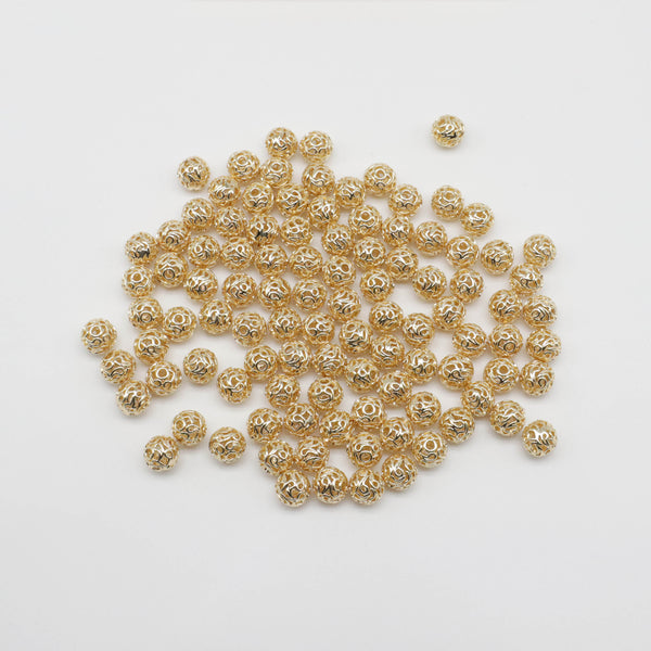 8 mm Brass Hollow and Pumpkin Beads For Summer Jewelry Western Style Material