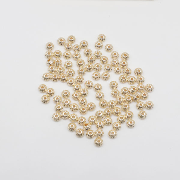 5.5 mm  Brass Abucas Beads With Pattern