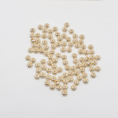 5.5 mm  Brass Abucas Beads With Pattern