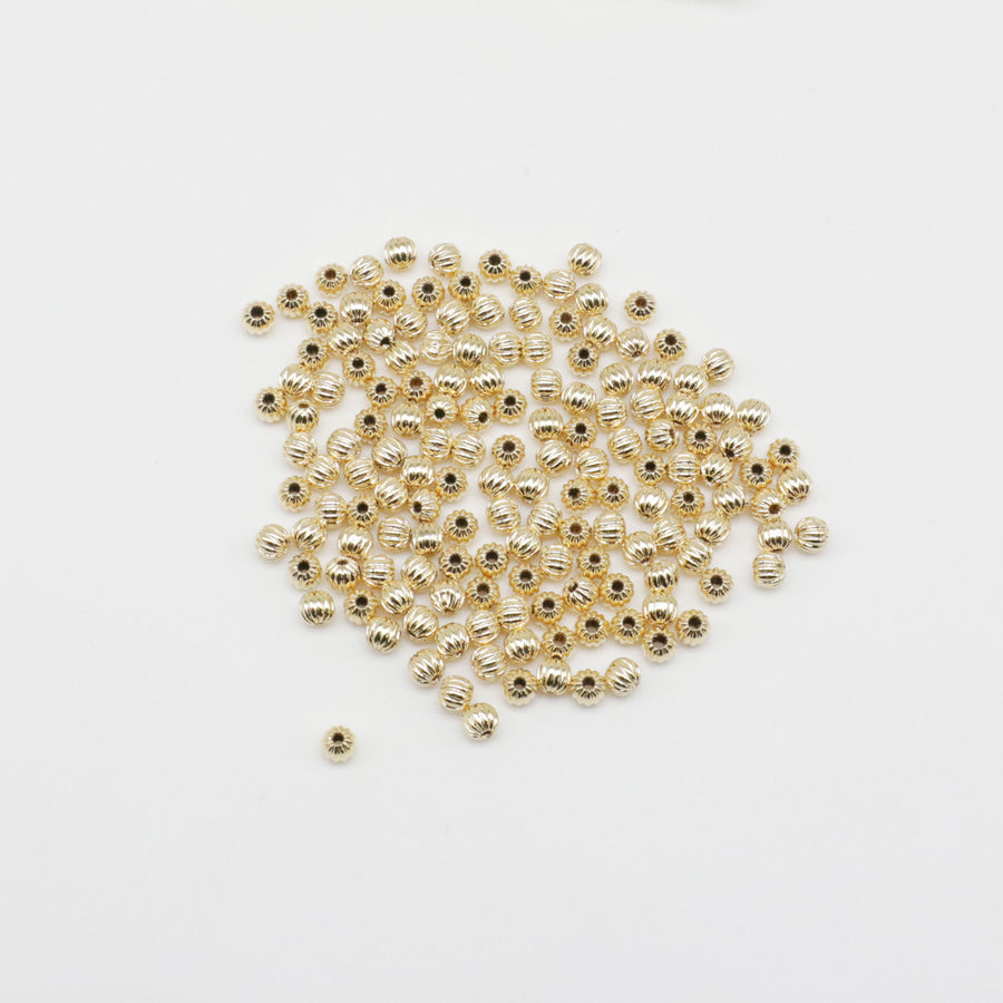 Grânulos de bronze da abóbora de 3-4-5-6-8 milímetros com o ouro chapeado para o projeto de Jewlelry