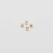 2-3-4-5 MM Round Corner Square Brass Beads With Hole Gold Plated