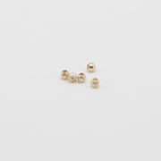3-4-5-6 MM Dull Polished Frosted Brass Bead With Gold plated