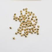 Conta de latão em forma de terra de 3-4-5-6 mm com furo banhado a ouro