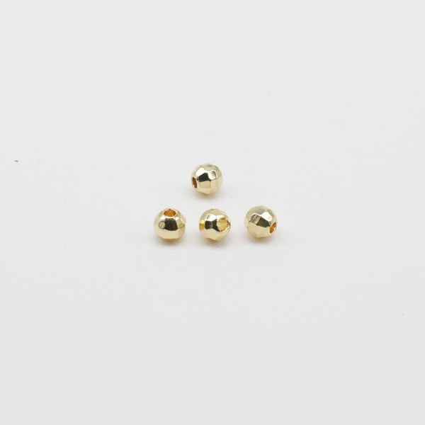 3-4-5-6 MM Earth Shape  Brass Bead With Hole Gold Plated