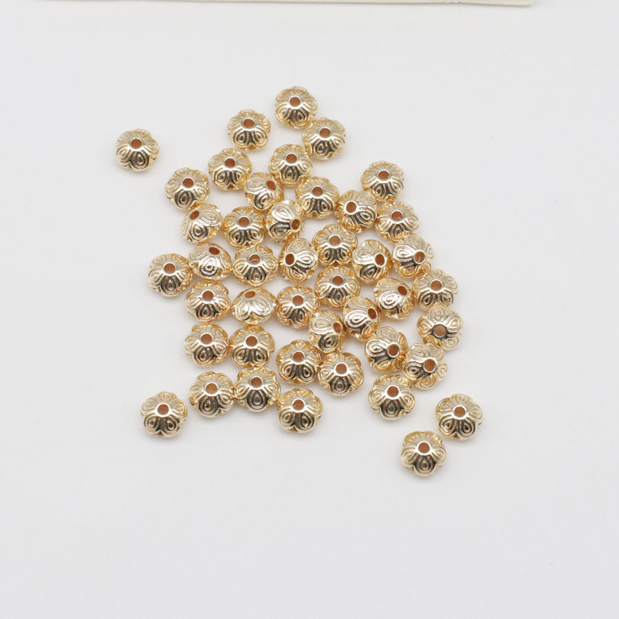 6-7 MM Irregular Brass Beads With Gold Plated