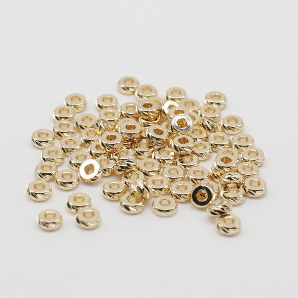 4-5-6-7-8-10 MM Brass Spacer Bead With Pattern For Jewelry Design