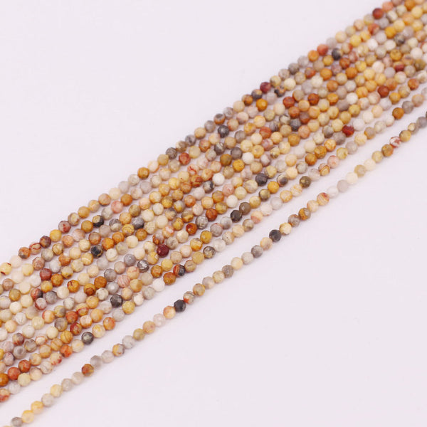 4 MM Round Natural Stone Beads Faceted Price Of 5 Strands For Jewelry Design Material Earring Necklace Bracelet Choker Spring Summer Style: price for per 5 strands