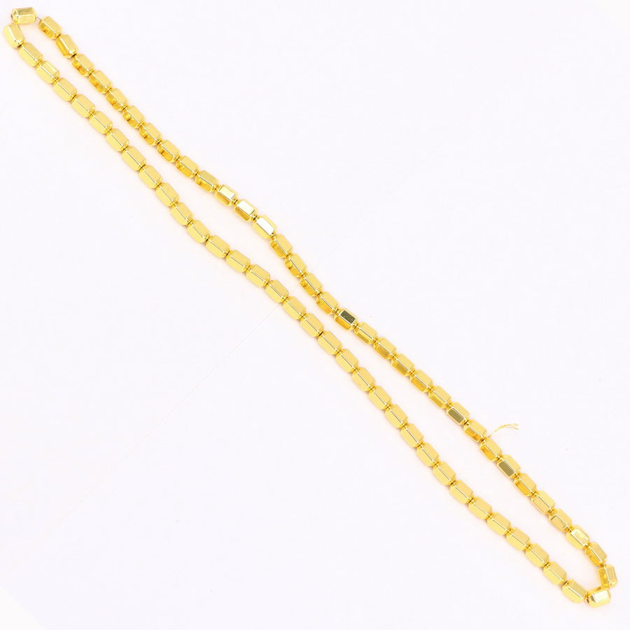 4 x 6 mm Sechseck-Prisma-Hämatit-Perlen für Schmuck, passender Preis für 5 Stränge