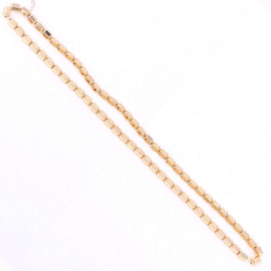 4 x 6 mm Sechseck-Prisma-Hämatit-Perlen für Schmuck, passender Preis für 5 Stränge