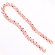 Contas de hematita de flor rosa gravada redonda de 12 mm para preço de material de design de joias para 5 fios