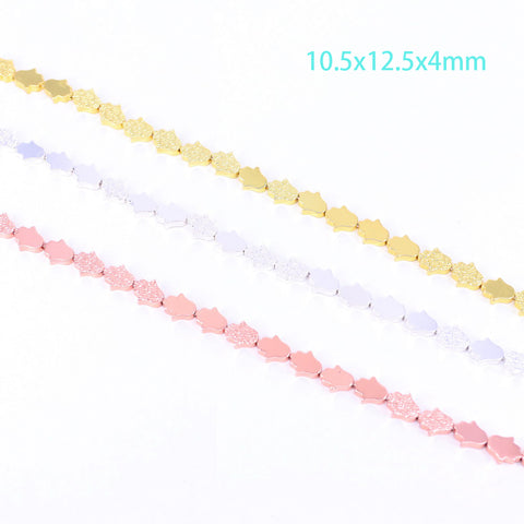 10X12 MM Flower Shape Hematite Beads One Side Frosting Price For 5 Strands