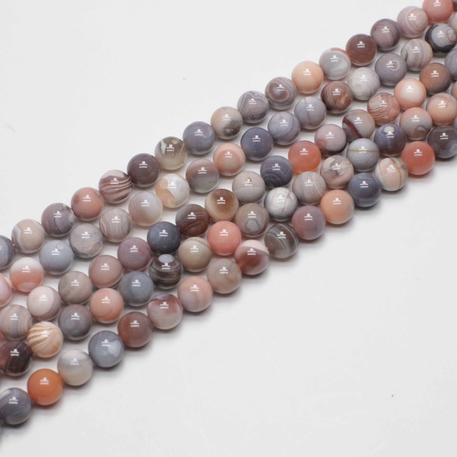 Pink Botswana Agate Round Strand Beads In Size 4mm 6mm 8mm 10mm