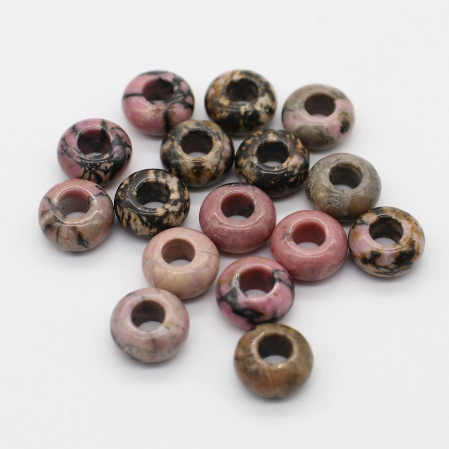 6x12 MM Roundel Stone Beads Big Hole in 5 MM Price For 10 PCS