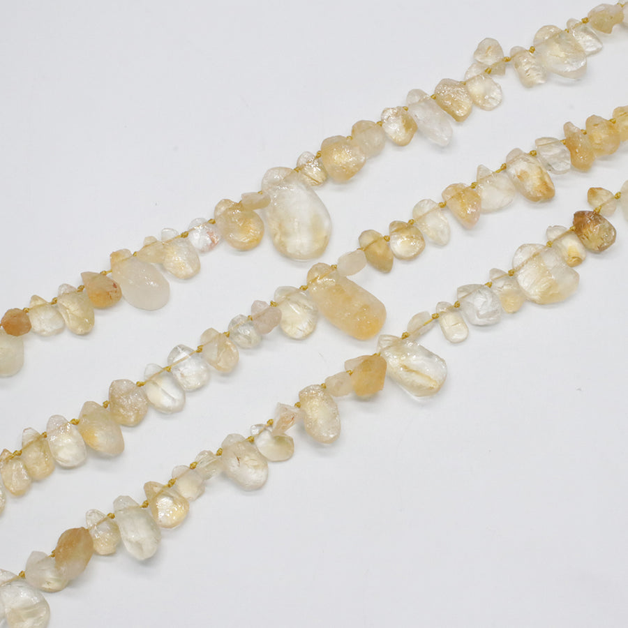 Natural Yellow Citrine Raw Strand Necklace