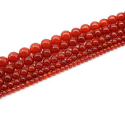 Grânulos redondos de ágata cornalina vermelha de pedra natural preço de fio de 15,5 polegadas para 5 fios 