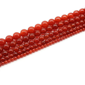 Natural Stone Red Carnelian Agate Round Beads 15.5 Inch Strand Price For 5 Strands