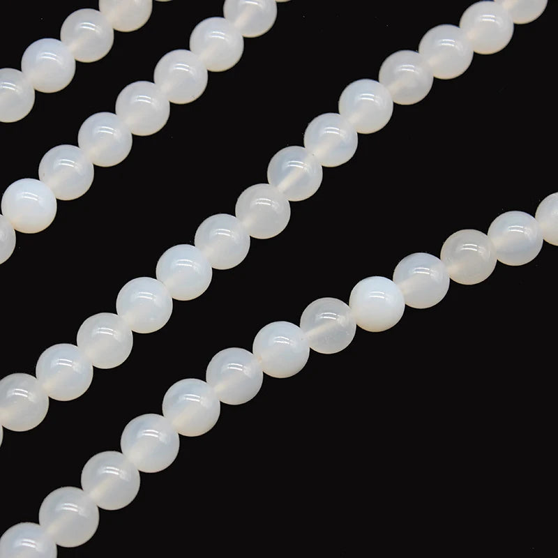 A pedra branca natural das ágatas perla alisa em volta do preço da costa de 15,5 polegadas para 5 costas 