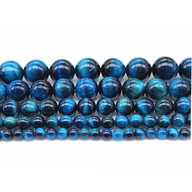 Natürliche blaue Tigerauge Runde Perlen 15,5 Zoll Strang Preis für 5 Stränge 