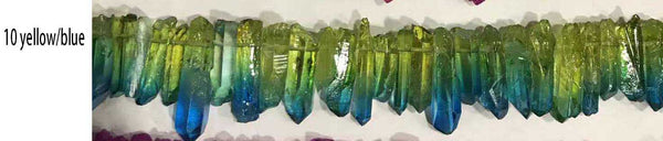 Pendentif en cristal naturel plaqué multicolore