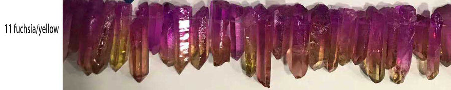 Pingente de cristal natural banhado a várias cores