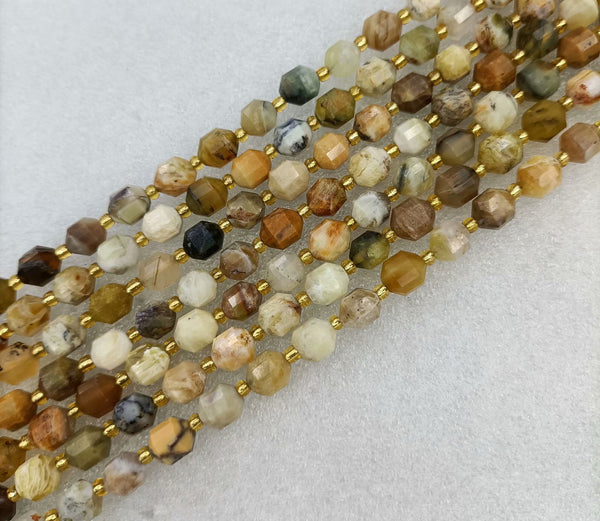 Natural Stone Faceted Satellite Beads Strands Price For 5 Strands