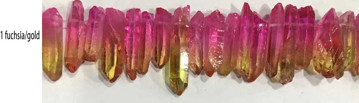 Multi Color Natural Crystal Plated Pendant