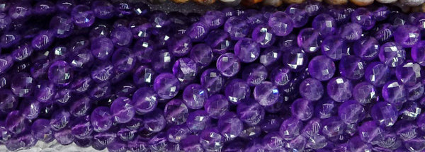 Faceted Coin Of Natural Stones 8 MM Amethyst Crazy Agate Crystal Green Aventurine: our price is for per 5 strands