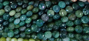 Moeda Facetada De Pedras Naturais 8 MM Oceano Jasper Ameixa Jade Musgo Ágata China Jade: nosso preço é por 5 fios
