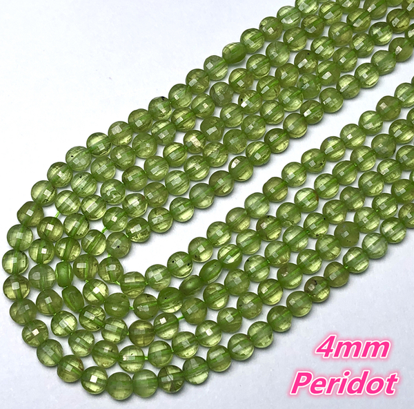 4 MM Natural Stone Faceted Coin Strands Price For 5 PCS