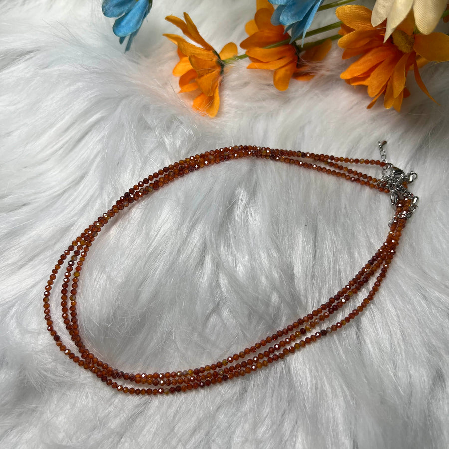2mm 3mm Natural Stone Cubic Zircon Faceted Fashion Necklace choker
