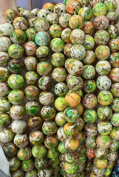 Perles rondes en jaspe impérial naturel