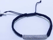Bracelet de bracelet réglable shambala en métal argent sterling