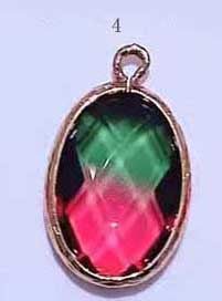 Pingente oval de vidro turmalina facetado multicolorido preço para 10 peças