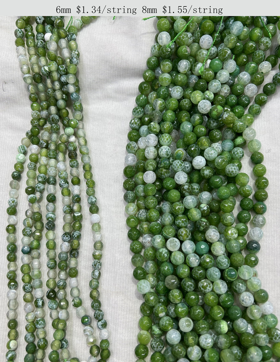 Brins de perles d'agate multicolores à facettes