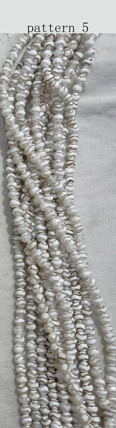 Brins de perles d'agate à facettes