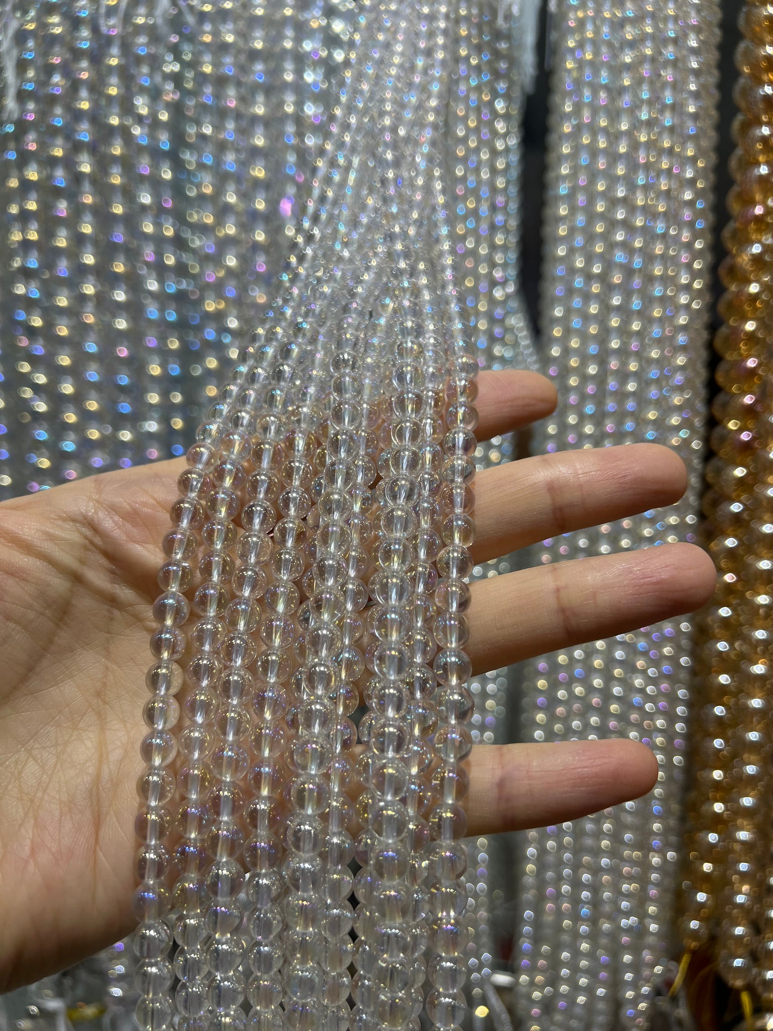 Nice Shiny Plated Natural Crystal Gemstone Precious Loose Beads Strands