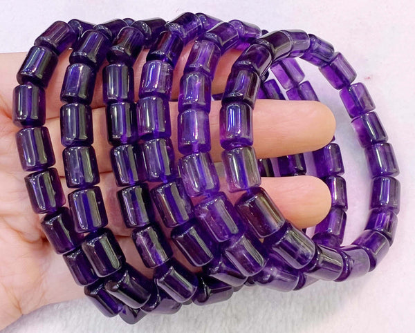 Bracelets en tube d'améthyste naturelle