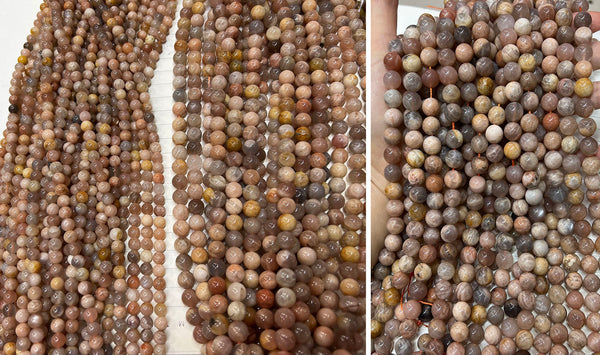 Natural Smooth Round Sun Stone Beads Strands Price For 5 Strands