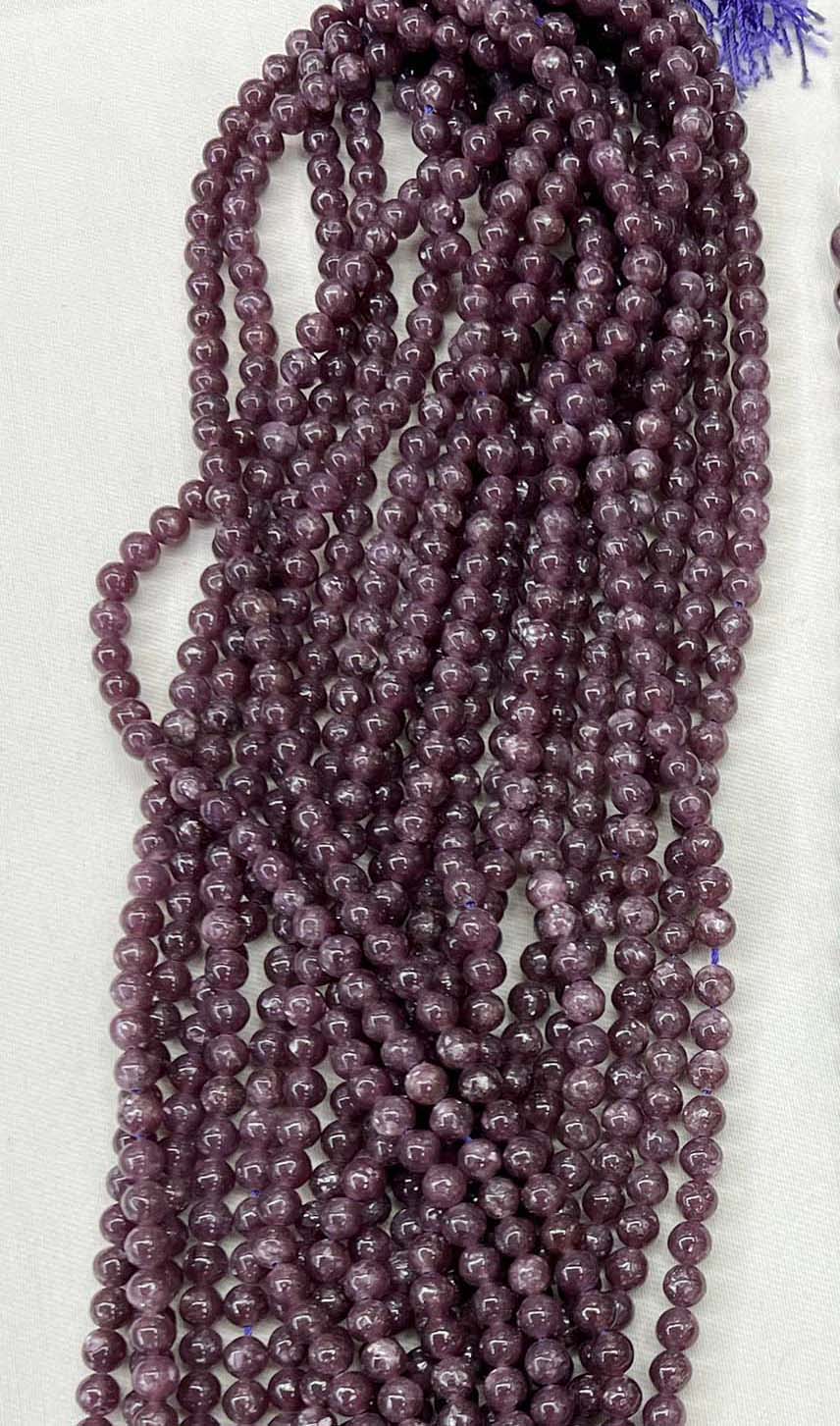 Perles en pierre naturelle de Lépidolite