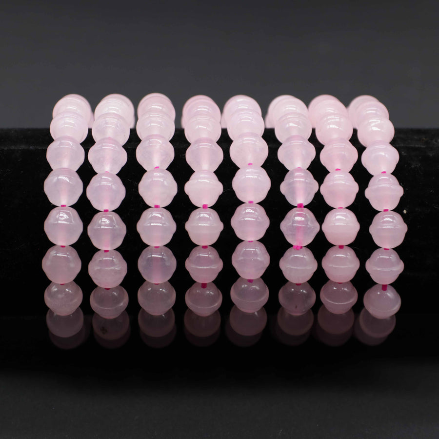 10 мм розовый кварц НЛО бусины стрейч браслет подарок другу выпускной сувенир